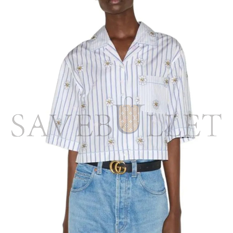 Gvc*1 ss24 floral striped print short-sleeved shirt 781761